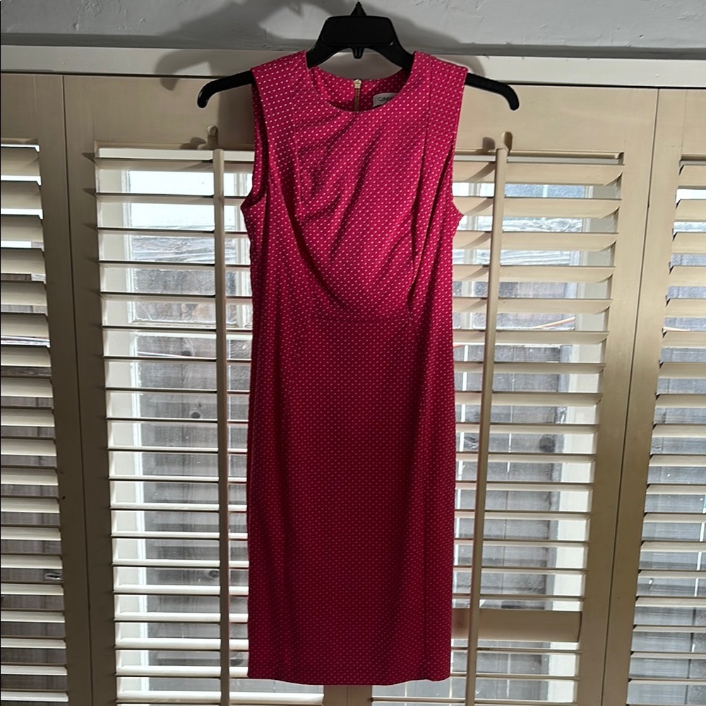 Calvin Klein Pink Sheath Midi Dress